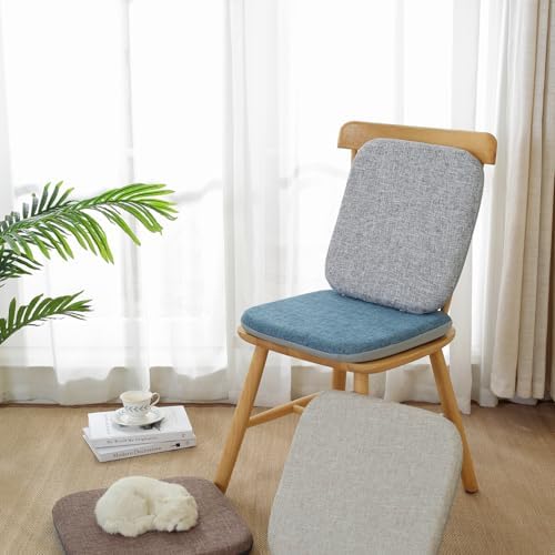High Resilience Memory Foam Chair Cushion 15"x15"x2" Set of 2 Square Chair Pads and Washable Cover Non Slip Seat Cushions for Indoor Dining Room Kitchen and Office Chairs (Coffee,15"x15")