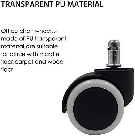 2 Inch Office Chair Caster Wheels, Quiet Rubber Replacement Chair Wheels