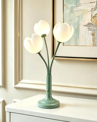 Lightdot Flower Green Table Lamp Dimmable 3 Bulbs Included Gift for Nursery