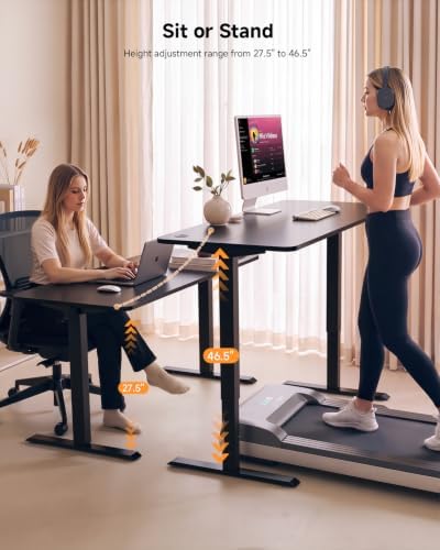 Standing Desk, 55 × 24 Inches Electric Height Adjustable, Home Office