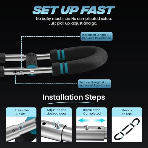 Twister Arm Trainer – Adjustable 60–100 lbs Chest Exerciser – Home Gym Workout Equipment for Men & Women – Upper Body Strength Trainer for Chest, Arms, Shoulders, Back – Steel Spring Fitness Machine