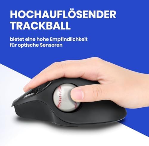 Perixx PERIPRO-303BSB 1.34 Inches Sports Trackball - Fun Novelty Baseball Design - Compatible for M570, M575, PERIMICE-517/520/717/720, and Other 1.34inches Trackball Mouse