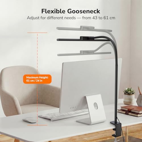 Lepro Led Desk Lamp for Home Office, Desk Light with Clamp, 11W 700LM Black