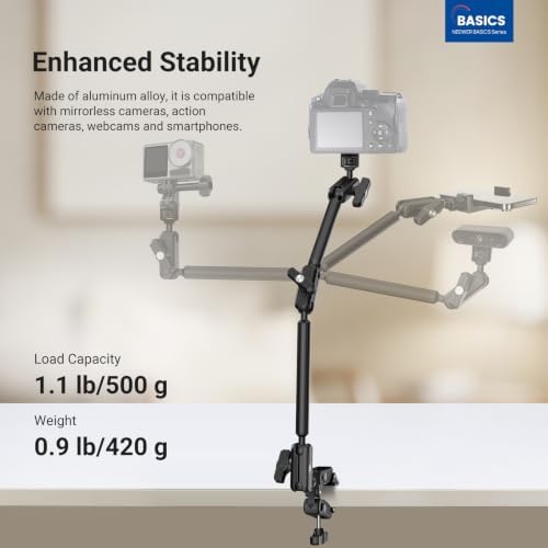 NEEWER Basics 55cm Desk Magic Arm Stand Mount with Super Clamp, UA061