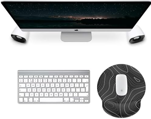 eulps Mouse Pad with Wrist Rest, Comfortable Computer Mousepad with Gel Wrist Support Smooth Surface and Non-Slip PU Base for Pain Relief, Laptop, Office & Home (Black Line)