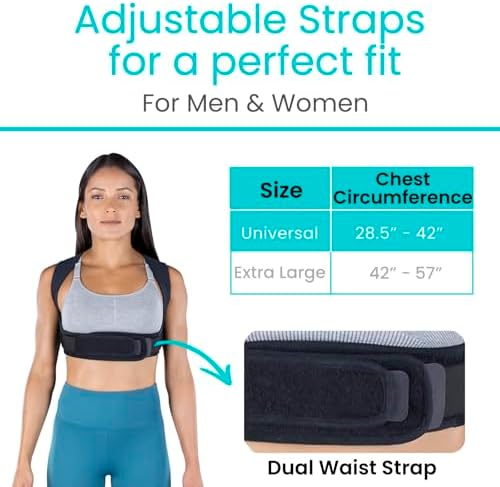 Vive Posture Corrector for Women & Men - Upper Back Brace for Kyphosis