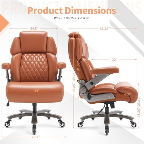 Big and Tall Office Chair 700lbs, Ergonomic High Back Computer Desk Chair