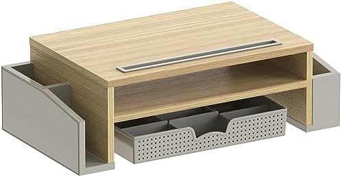 Simple Houseware Desk Monitor Stand Riser w/ Adjustable Tray, Oak
