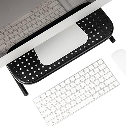 Mind Reader Monitor Stand, Ventilated Laptop Riser, Desktop Organizer, Metal, 14.5" L x 11.25" W x 4.25" H, Black (Pack of 8)