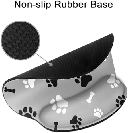 Britimes Ergonomic Mouse Pad with Wrist Support, Paw Print