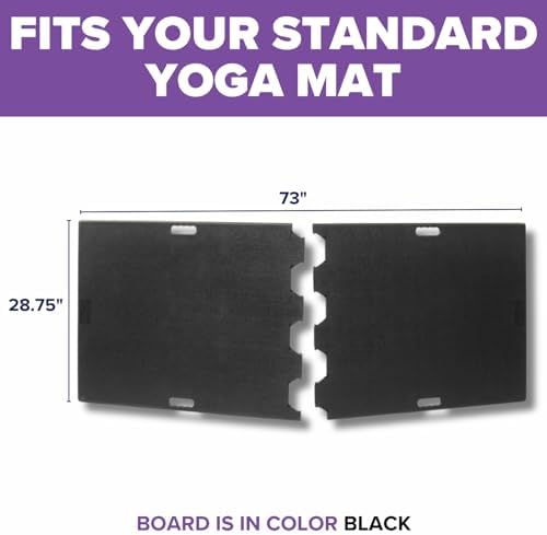 Yoga Mat Support Board – Portable Yoga Platform for Carpet, Grass & Uneven Surfaces – Indoor/Outdoor Stability Base for Yoga, Pilates & Barre – Thick, Durable, Lightweight – 73" x 28.75", Black