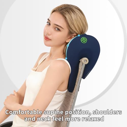 Ergonomic Office Chair Headrest, Adjustable Neck Support Pillow with Removable Washable Cover, Universal Head Rest Attachment for Office Chairs, Wheelchairs, Desk Chair Napping (Navy Blue)