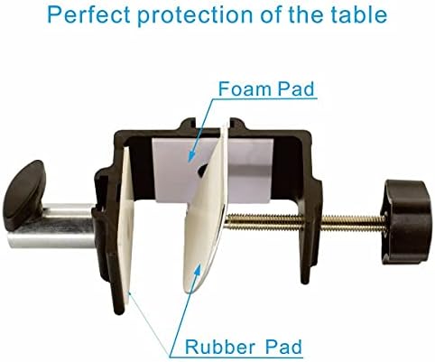 Heavy Duty Replacement Clamp for 1/2” Base Magnifying Lamp，Desk Lamp，Magnify Lamp，Swing Arm Lamp，Mic Microphone Suspension Boom Scissor Mount(Black)