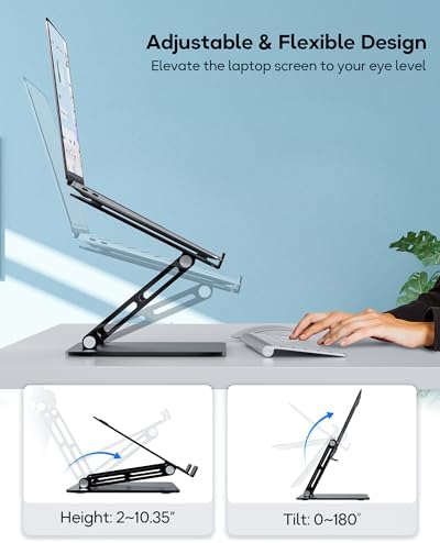 LOXP Adjustable Laptop Stand for Desk, Aluminum Computer Stand