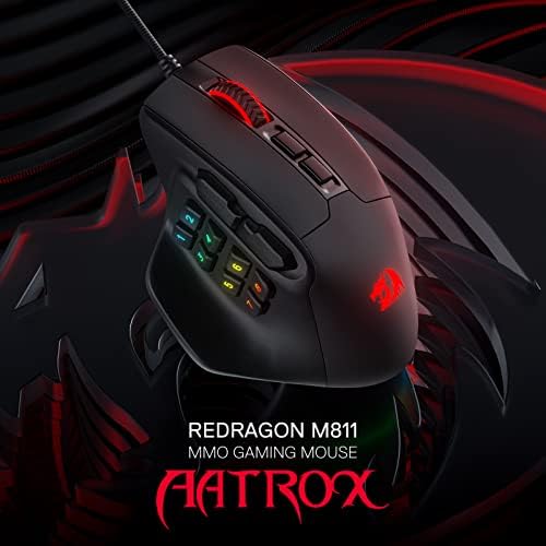 Redragon M811 Wired RGB MMO Gaming Mouse 10000 DPI Remapping Keys