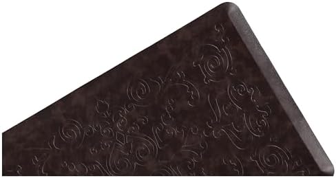 J&V TEXTILES Medallion Embossed Kitchen Mat Cushioned Anti Fatigue Floor Mat, Thick Non Slip Waterproof Kitchen Rugs and Mats,Heavy Duty Foam Standing Mat for Kitchen (Espresso, 20" X 39")
