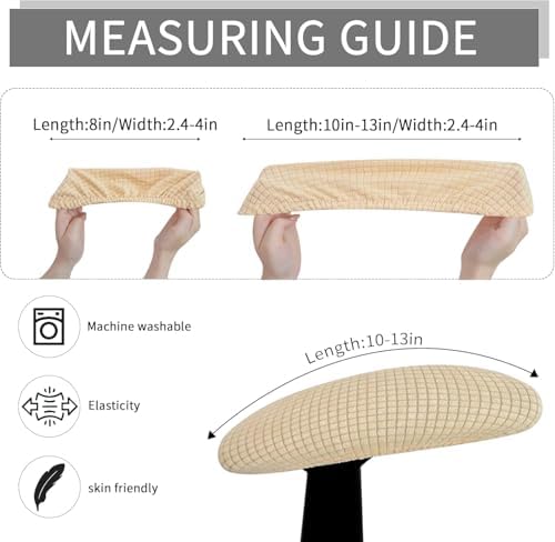 Office Chair Arm Covers, Armrest Slipcover Pads Elbows Forearms Slipcovers Stretch Dirt Resistant Armchair Chairs Washable Covering Elastic Seat Hand Protector Stretchable Band Slip