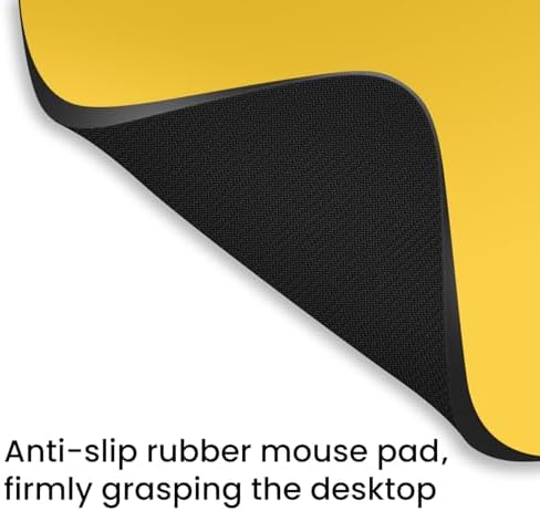 Small Mouse Pad 6 x 8 Inch, Horizontal and Vertical Flexible use. Great for Traveling, Wireless laptops, Keyboard Trays, Offices, etc. (Yellow)