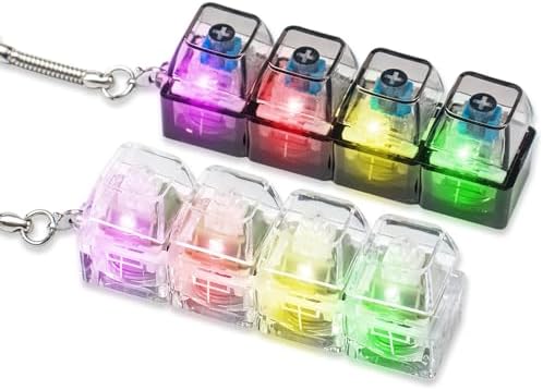 2 Pcs LED Keyboard Fidget Toy, Clicky & Creamy Fidget Clicker Keychain