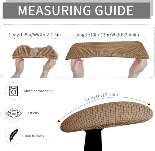 Office Chair Arm Covers, Armrest Slipcover Pads Elbows Forearms Slipcovers Stretch Dirt Resistant Armchair Chairs Washable Covering Elastic Seat Hand Protector Stretchable Band Slip