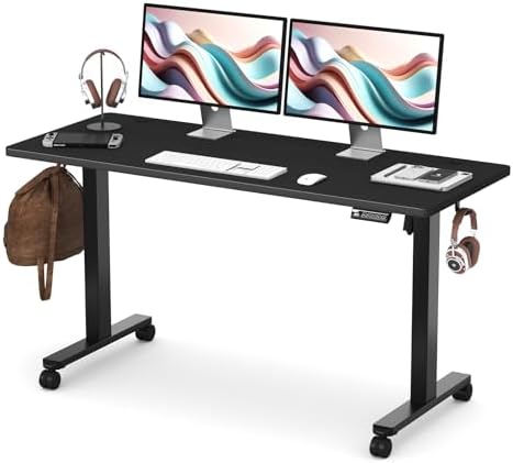 Monomi 59" Electric Standing Desk,Adjustable Height Sit Stand Up Desk,Black
