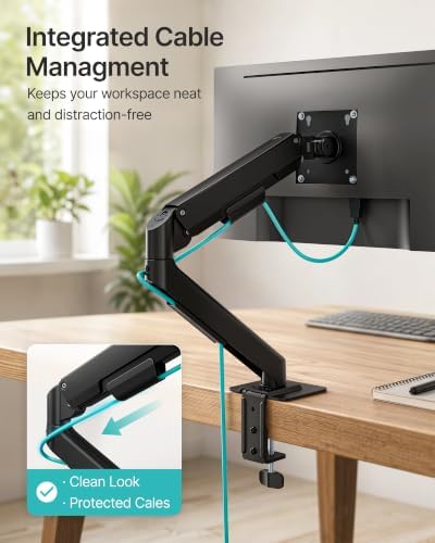 Single Monitor Arm for 17-32 Inch Screens, Full Motion Desk Mount