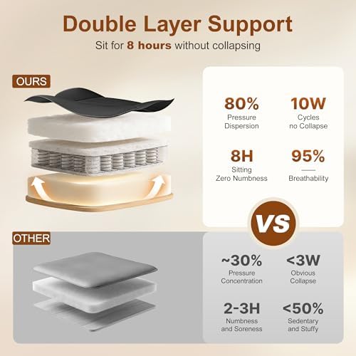 Office Desk Chair, Ergonomic Computer Chair with Unique Dual-Layer Support