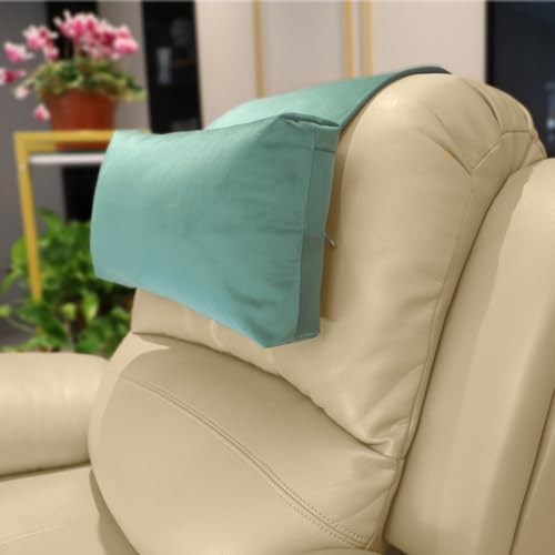 Velvet Recliner Headrest Pillow, Non-Slip Neck Support,Light Blue