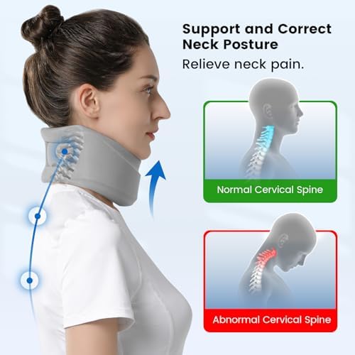 Velpeau Cervical Collar Neck Brace for Neck Pain and Strong Support, Grey S