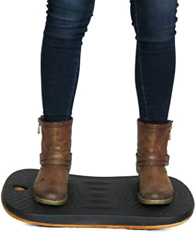 Balance Board for Standing Desks | Bentwood Frame with Comfortable Padding makes the perfect Anti Fatigue Mat or Floor Comfort Mat at your Stand Up Desk (Black, 20" Wide)