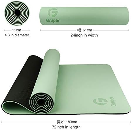 Gruper Yoga Mat Non Slip, Eco Friendly Exercise Mat with Carrying Strap