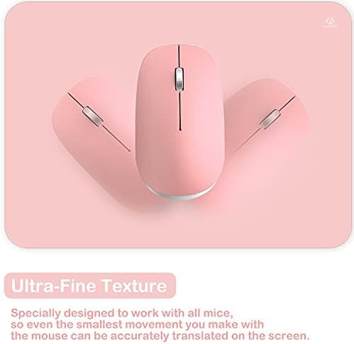 Audimi Small Mouse Pad 6 x 8 Inch, Mini Mouse Pad Thick for Laptop Wireless Mouse Home Office Travel, Portable & Washable (Pink)