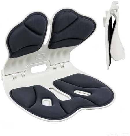 Foldable Lumbar Support Seat Cushion for Office Chair, Ergonomic Posture Corrector with Hip and Lower Back Support, Chair Back Support for Long Sitting, Home, Work & Travel