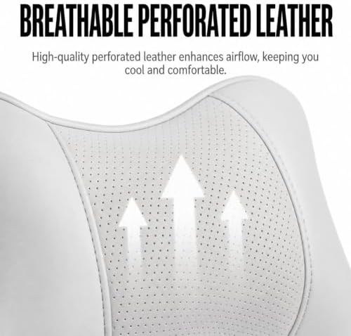 Car Pillow for Driving Seat Soft Leather Headrest Neck Support 2PCS