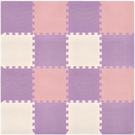 We Sell Mats Interlocking Foam Floor Tiles - 3/8" Thick Pink/Purple 18-Pack