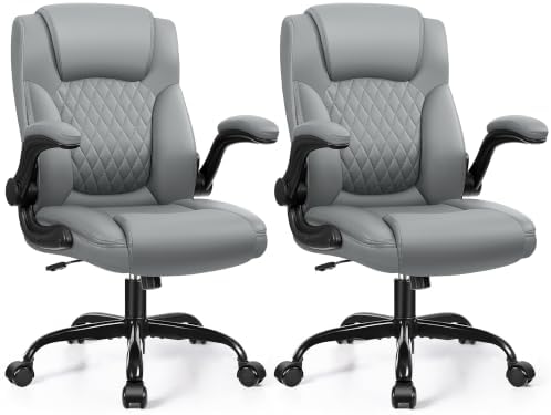 Leather Office Chair, PU Home Computer Desk Chairs with Ergonomic Back Support, 360°Swivel Free，Small Gaming Chair with Wheels and Adjustable Armrests, for Short People Use