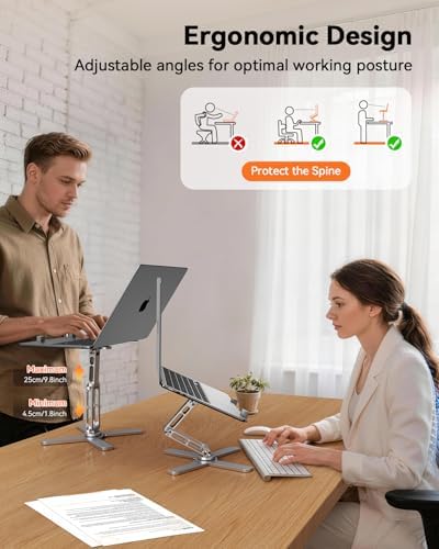 TECKNET Laptop Stand,360°Rotating Base,Adjustable Ergonomic Design