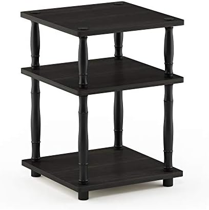 Furinno Turn-N-Tube Toolless 3-Tier Night Stand, Open Shelf, Espresso
