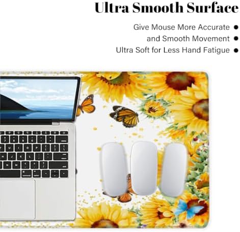 Sunflower Large Mouse Pad Non-Slip Rubber Long Gaming Desk Mat