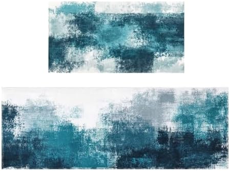 Kitchen Mats for Floor, 2PCS Anti Fatigue Waterproof Cushioned Non-Slip Kitchen Rugs,Washable Comfort Absorbent Kitchen Floor Mats for Laundry Office Sink Home Farmhouse