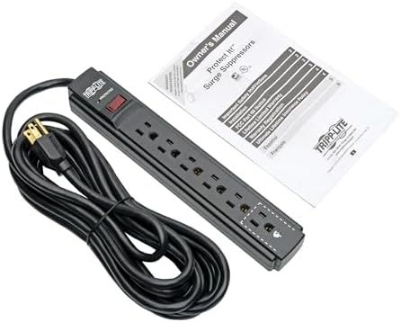 Eaton Tripp Lite TLP615B 15ft Power Cord Black Surge Protector 6 Outlets