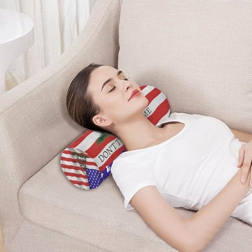 Bolster Pillow Decorative Neck Roll Pillow Round Pillow for Back Cylinder Throw Pillows for Couch Neck Support America Flag USA Don't Tread on Me Patriotic Blue Red