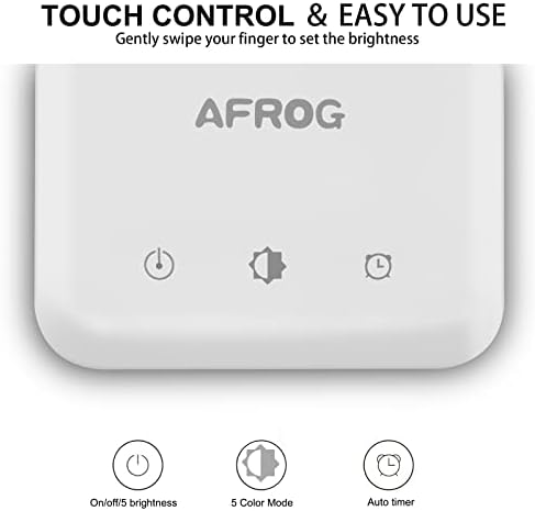 AFROG Multifunctional LED Desk Lamp with USB Charging Port, 5 Lighting Modes,5 Brightness Levels, Sensitive Control, 30/60 min Auto Timer, Eye-Caring Office Lamp，8W，5000K