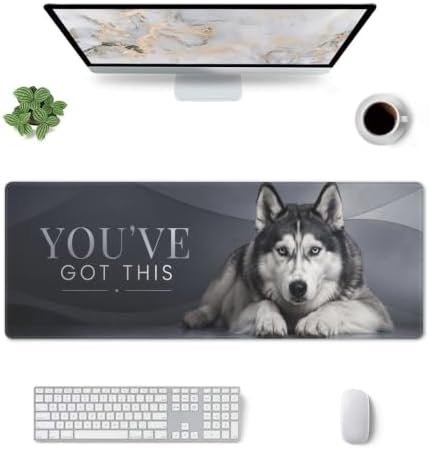 Husky Large Mouse Pad Mouse Pad Gaming 11.8x31.5 in Cool Gray Design