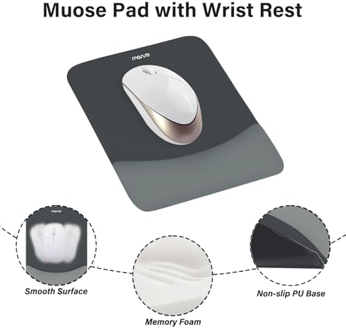 MOSISO Wrist Rest Support Mouse Pad & Keyboard Set, Slate Gray