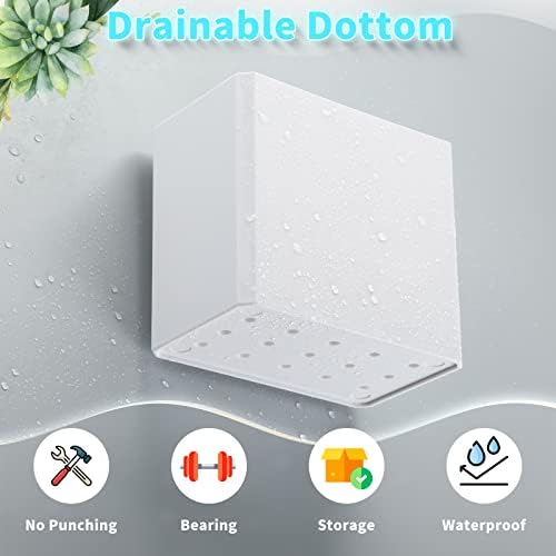 Suclain 4 Pcs Wall Mounted Organizer Floating Shelf Wall Bin, White