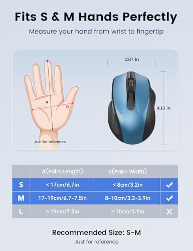 Wireless Mouse for Laptop, Quiet Cordless Computer Mice for Office & Travel