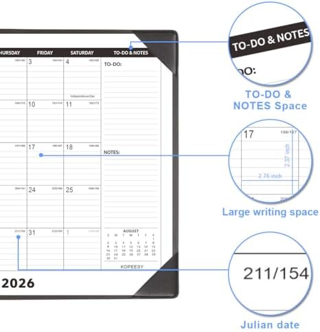Desk Calendar 2026-2027 with Protective Mat 22" x 17"