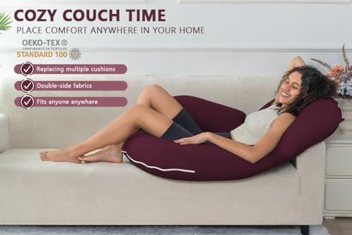 INSEN Reading Pillow, Back Pillow for Sitting in Bed and Couch, Gaming Pillow for Adults, Sit Up Support for Bed