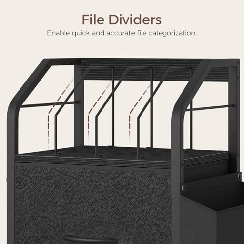 MAHANCRIS Small File Cabinet, Rolling Filing Cabinet for Under Desk